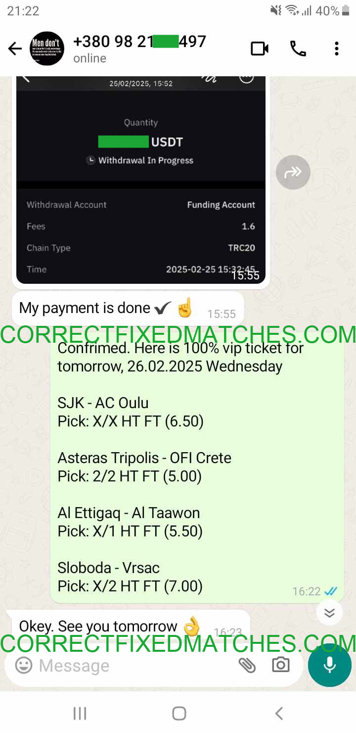 Correct Fixed Matches