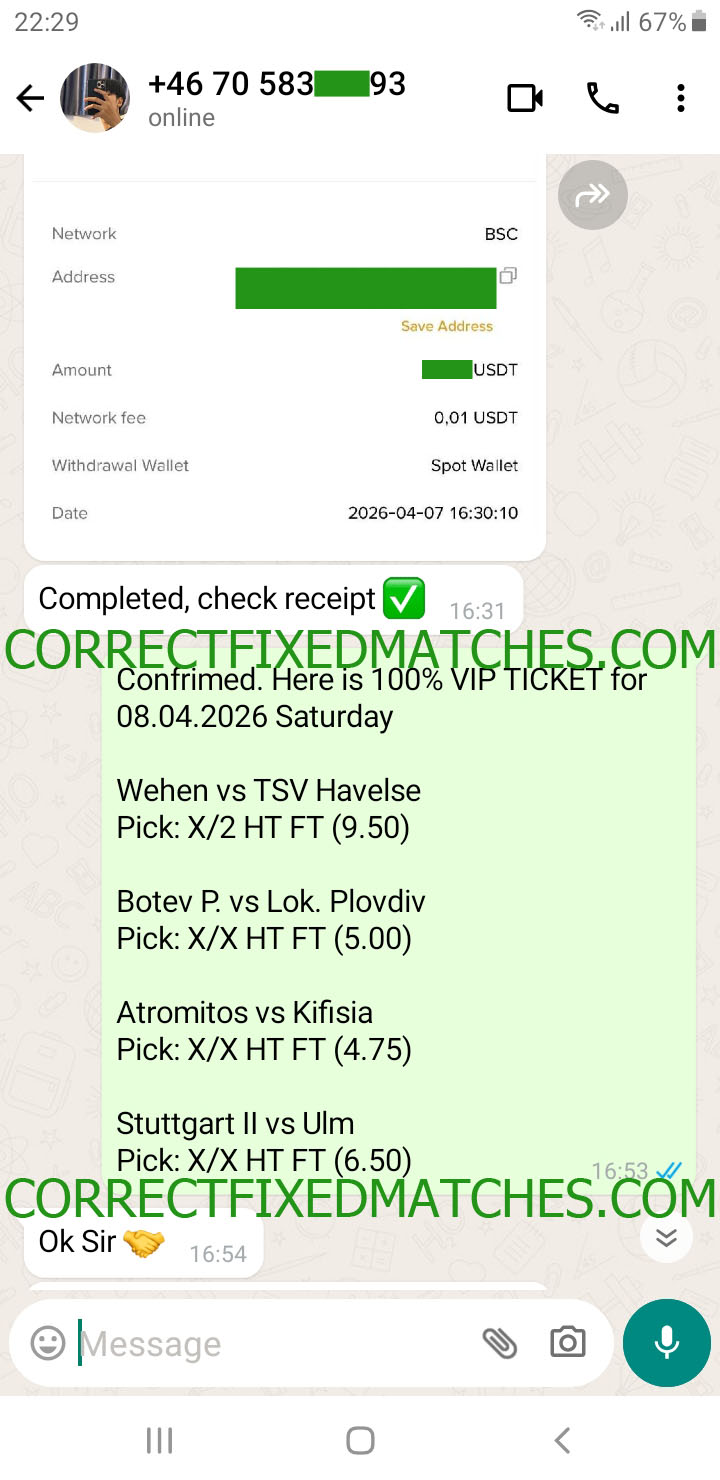 Correct Score Fixed Tips