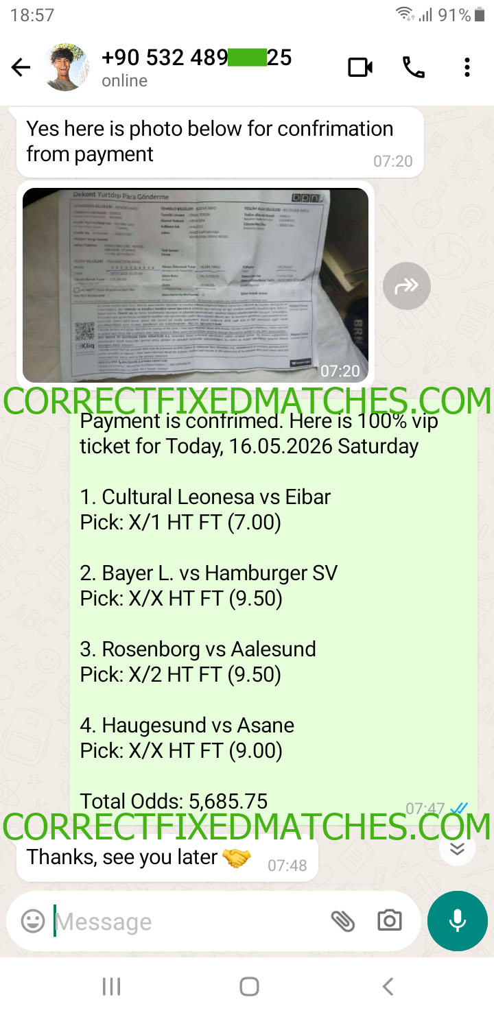 Daily Fixed Matches 100% Sure