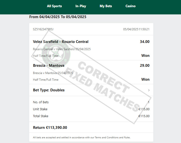 Correct Fixed Match