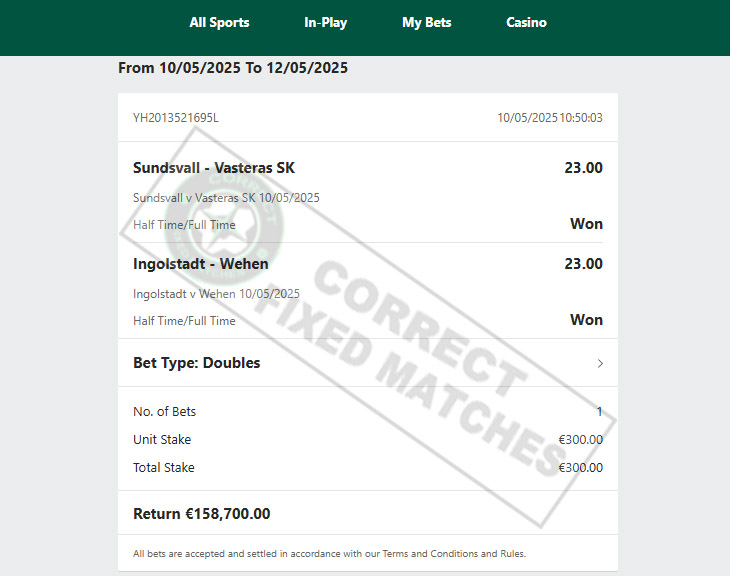Correct Fixed Matches