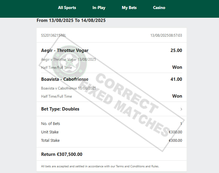 Correct Fixed Match