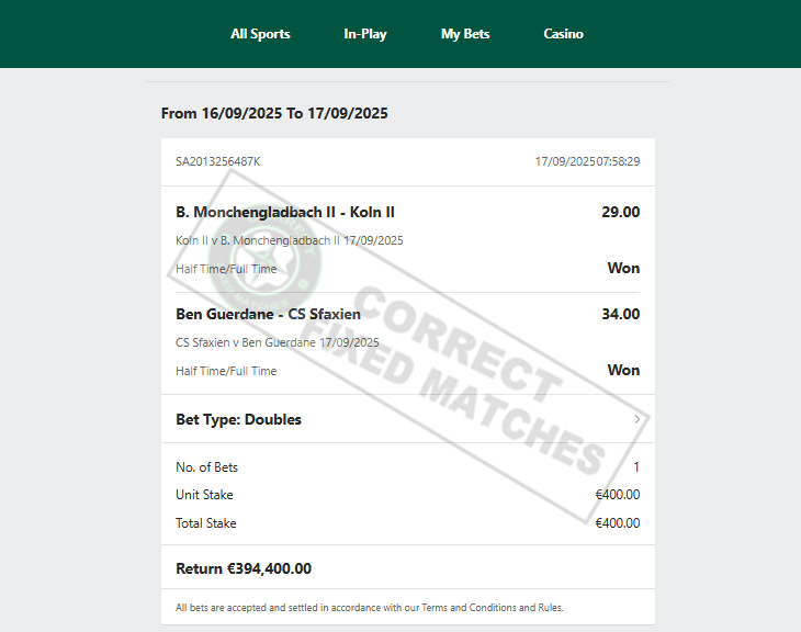 Fixed Matches