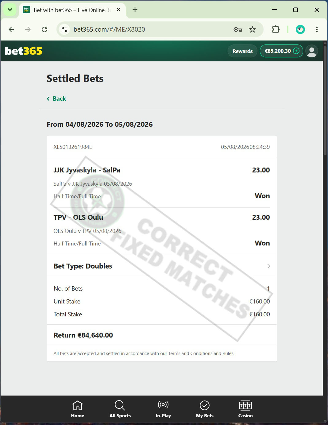 Fixed Matches 100 Sure