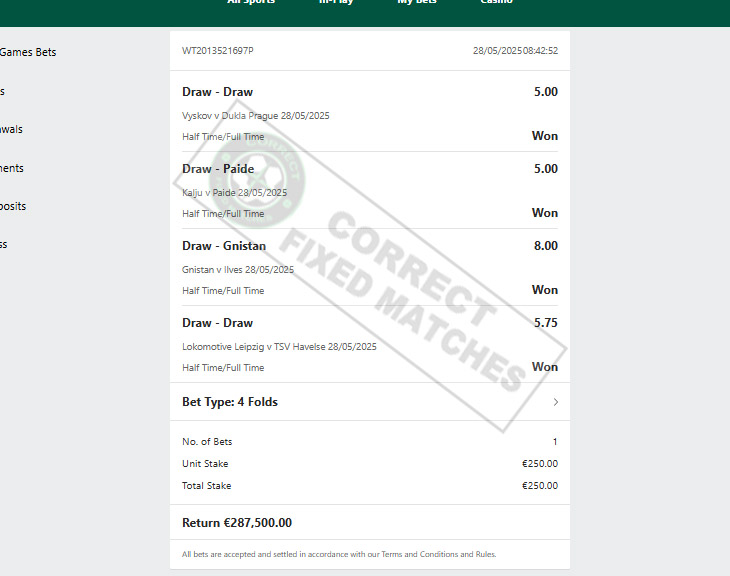 Fixed Matches 100% Sure