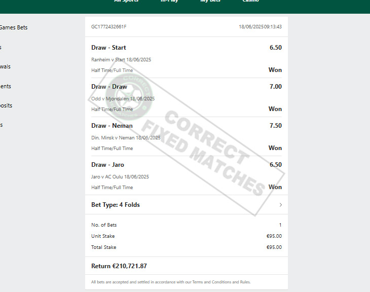 Correct Fixed Matches