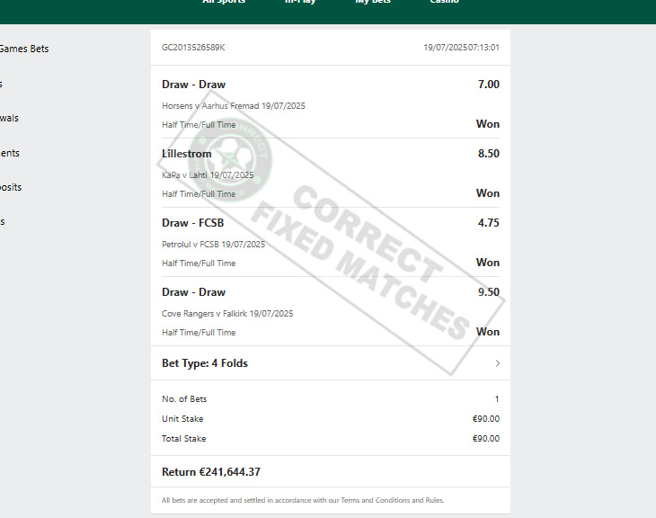 Correct Fixed Matches