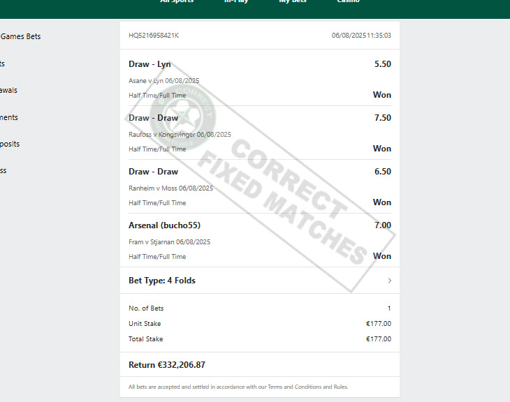 Correct Fixed Matches