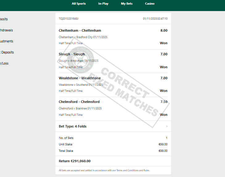 Fixed Match 100% Sure