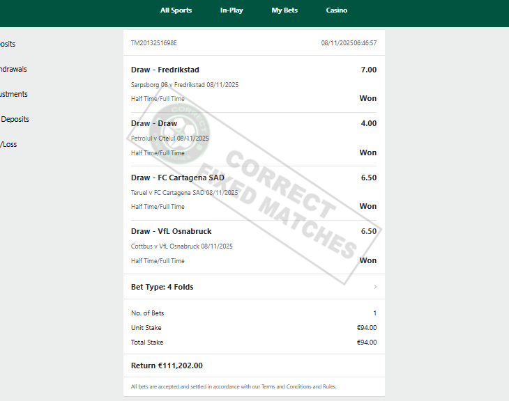 Correct Fixed Matches