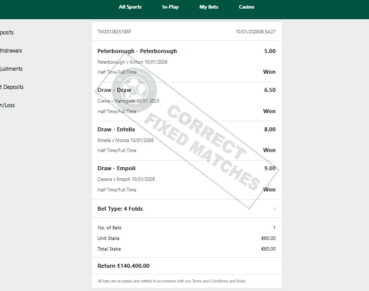 Correct Fixed Matches