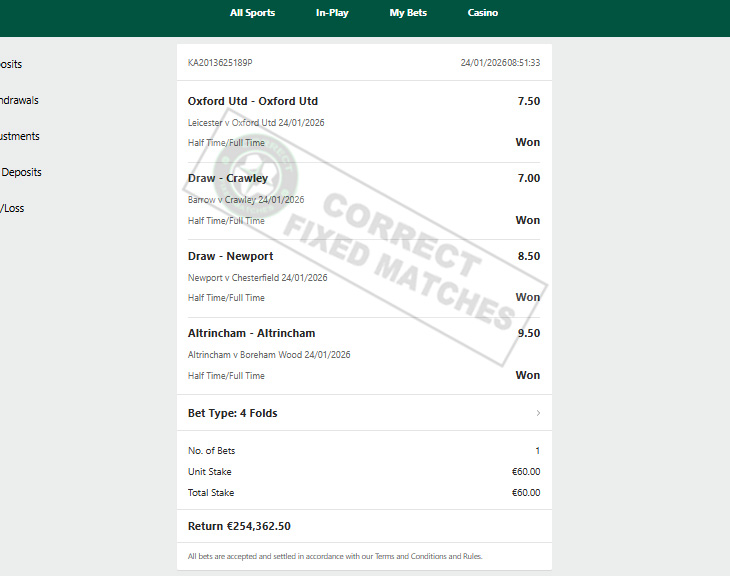 Fixed Match 100% Sure