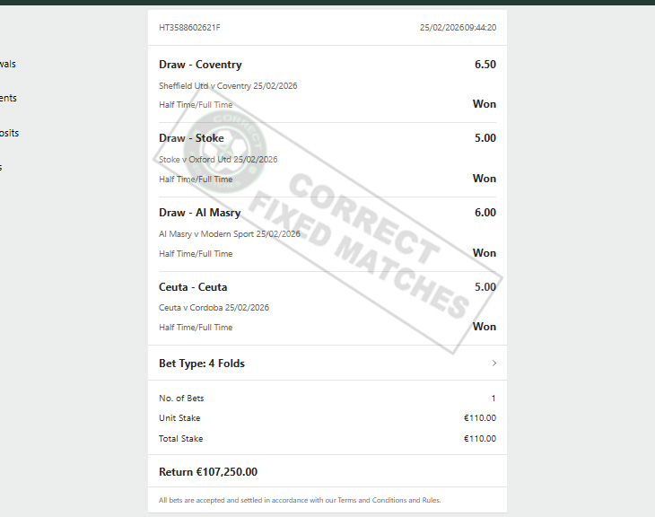 Fixed Match 100% Sure