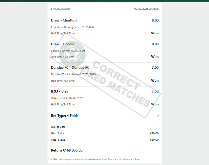 Correct Fixed Matches