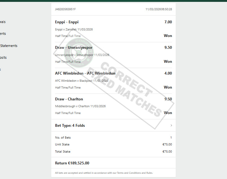 Correct Fixed Matches