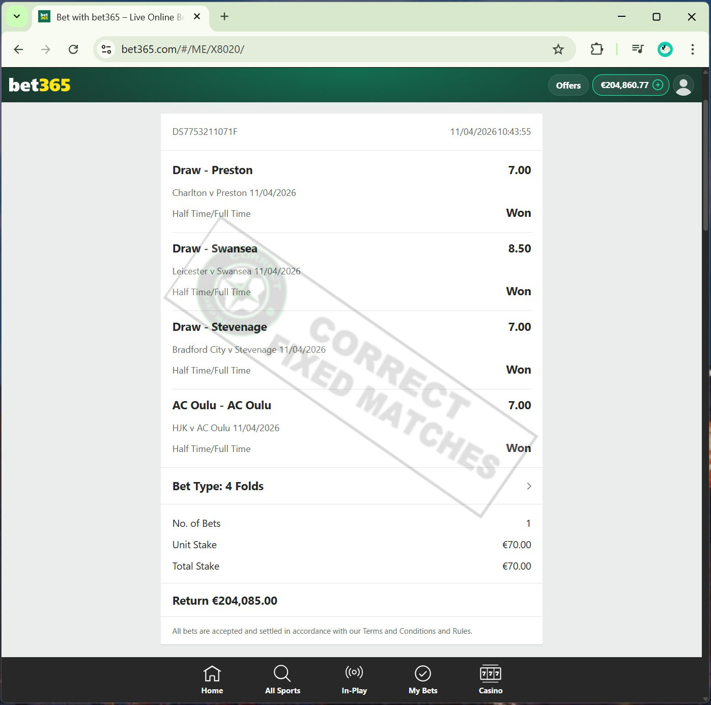 Football Fixed Match