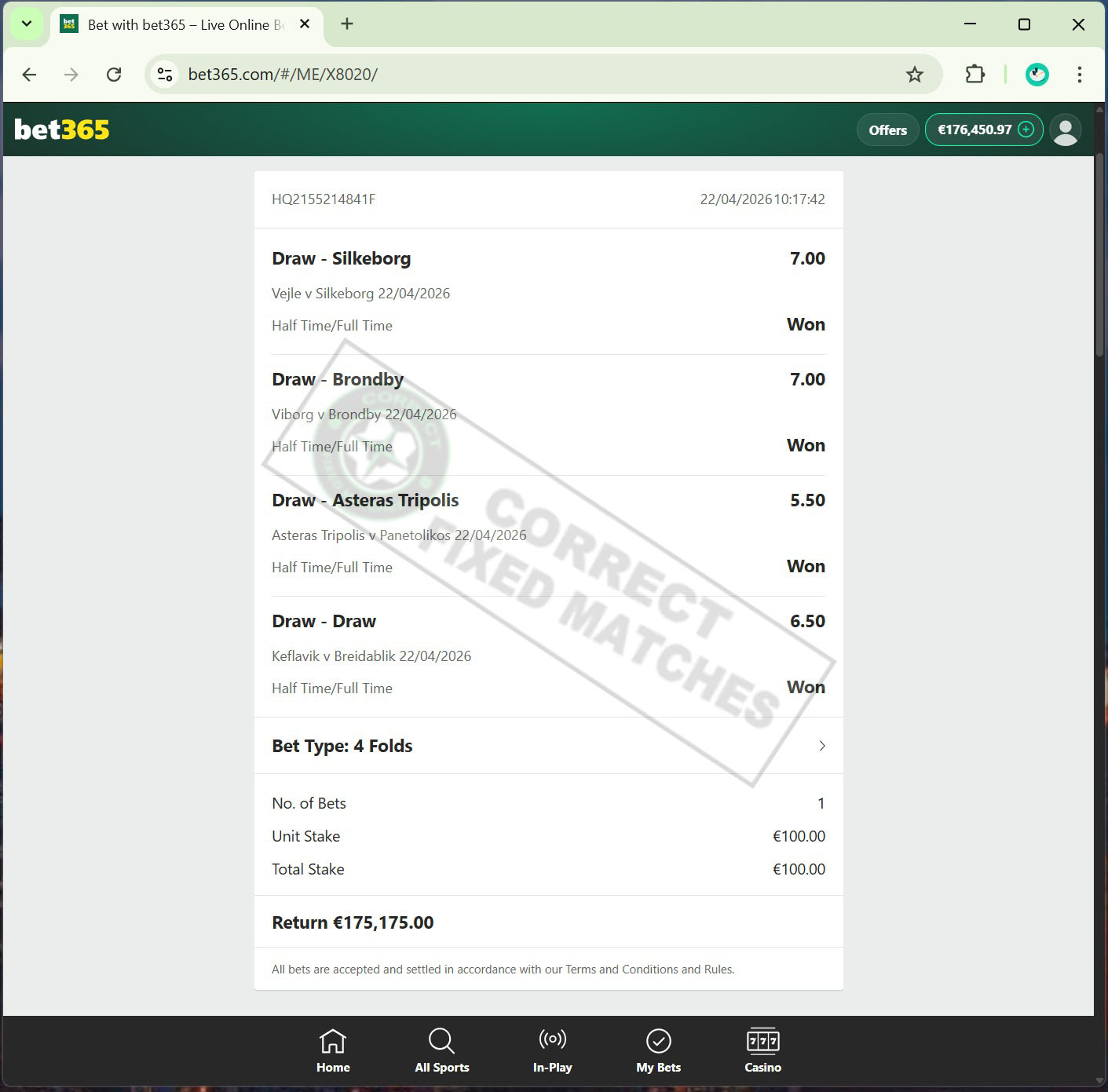 Correct Score Fixed Match