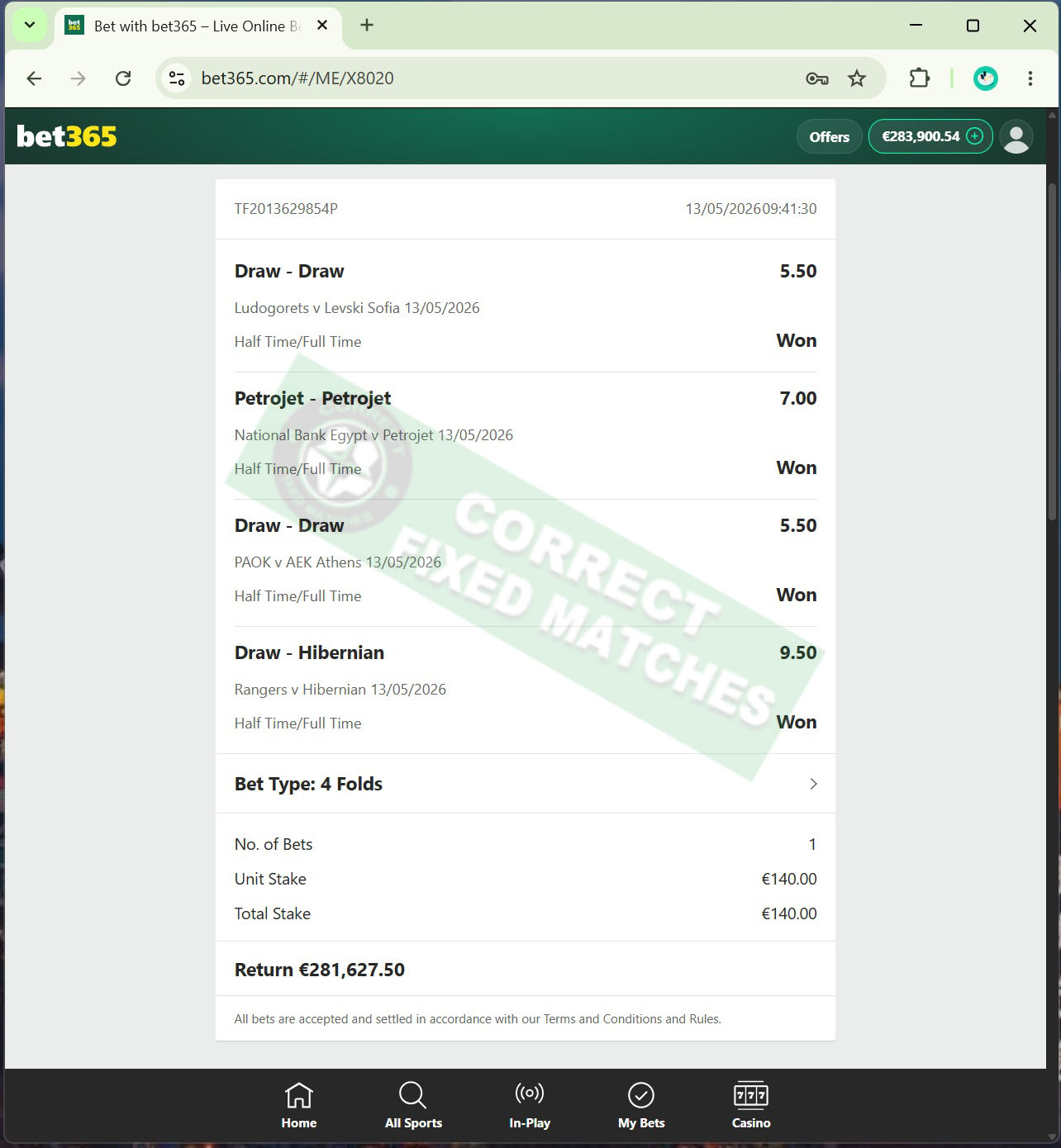 Daily Fixed Matches 100% Sure