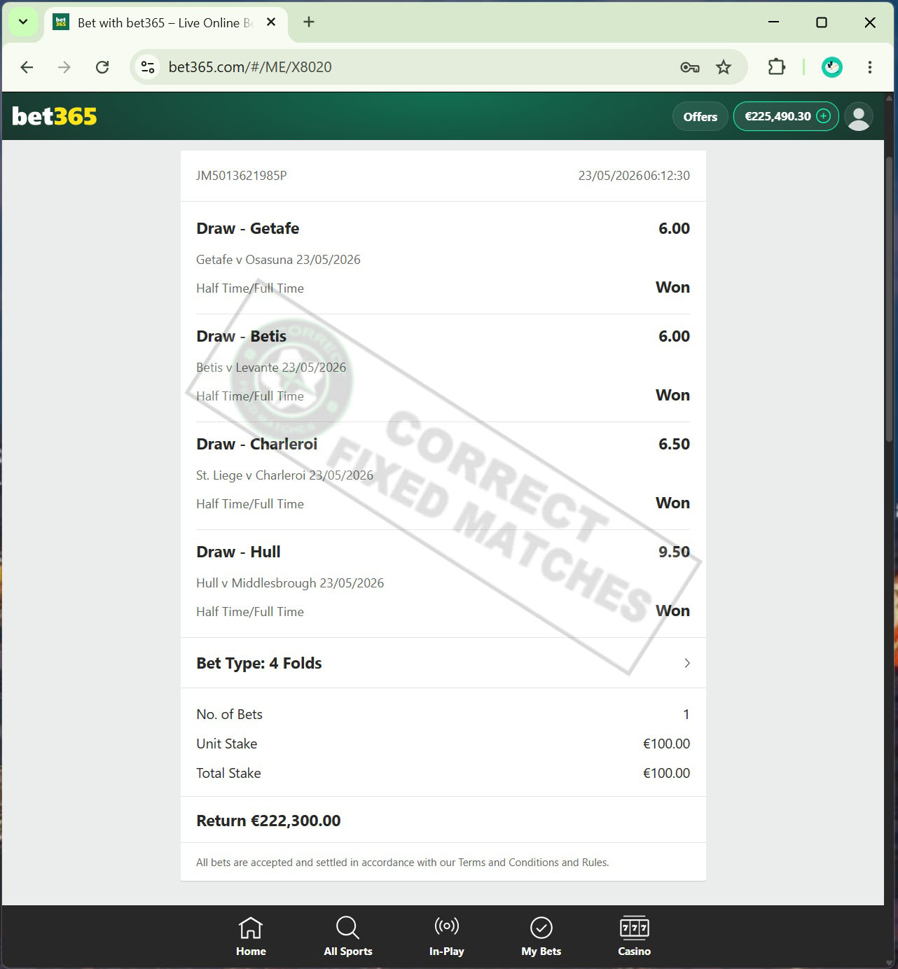Soccer Fixed Matches
