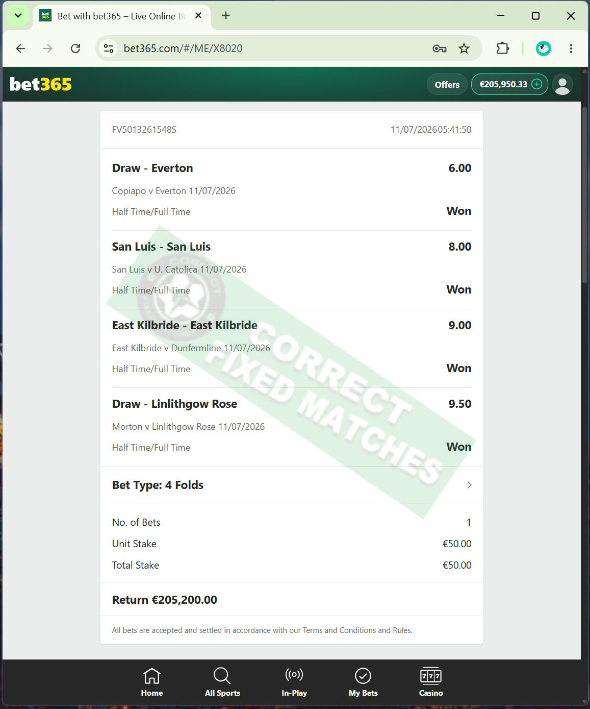 Daily Fixed Matches 100% Sure