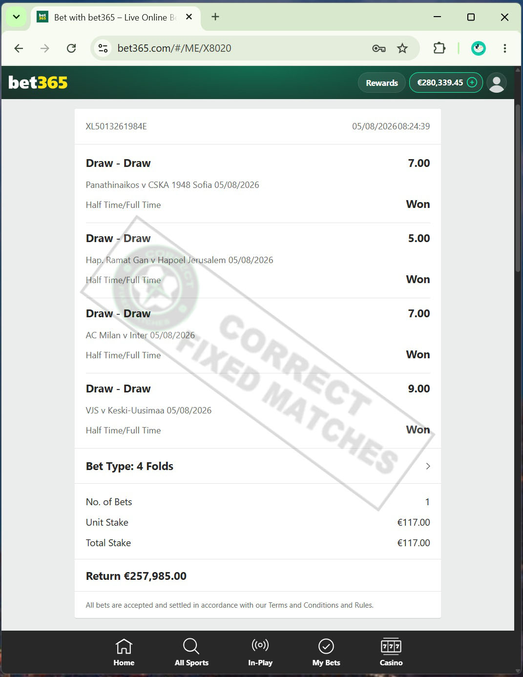 Daily Fixed Correct Odds