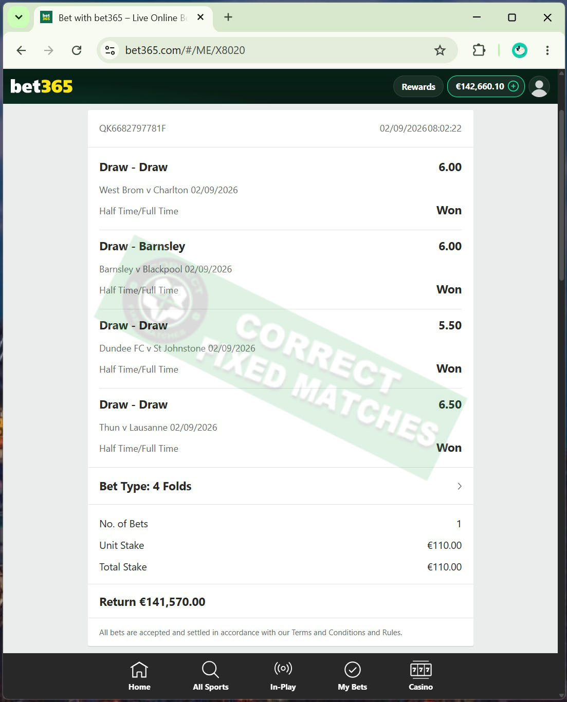 Correct Score Fixed