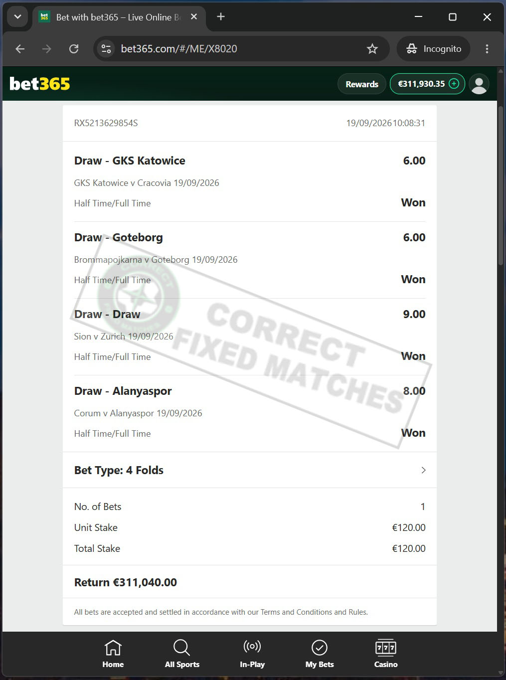 Daily Fixed Matches